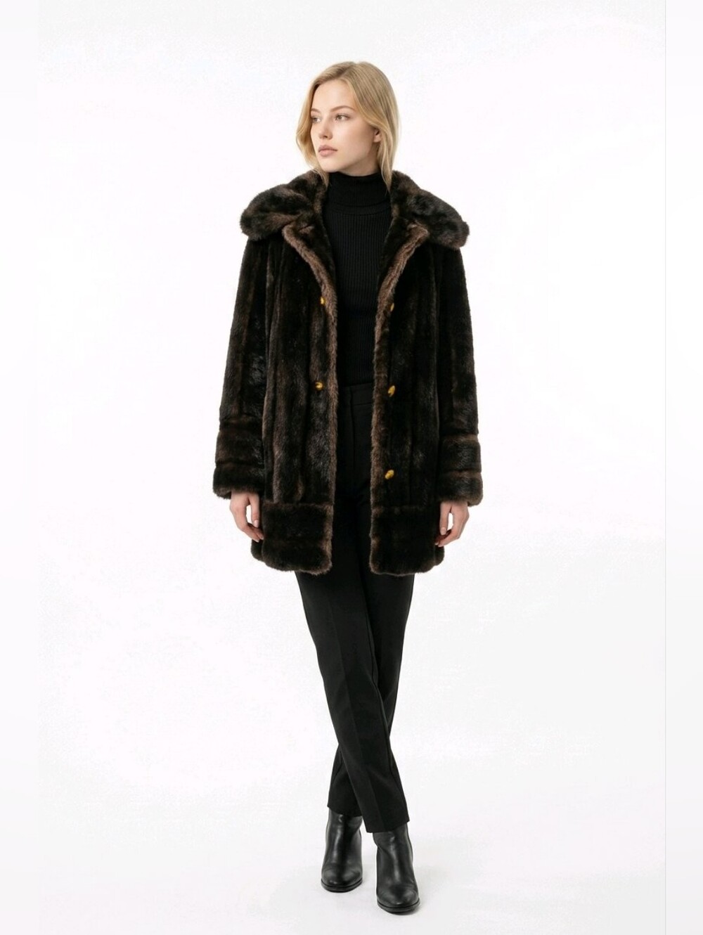 Warm faux fur coat